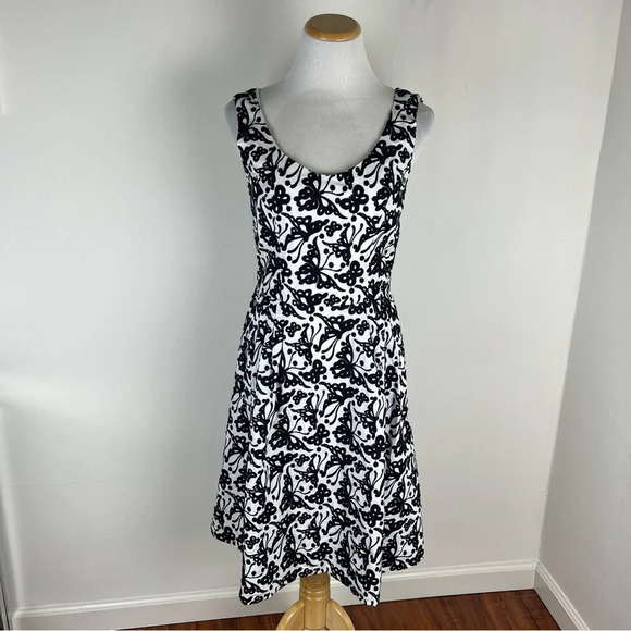 Vintage Betsey Johnson Black & White Butterfly Embroidered Dress Size 6 - Picture 1 of 7